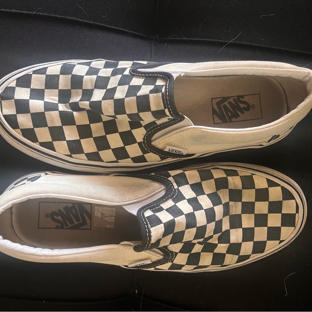 Vans Black and White Classic Slip-On Sneakers